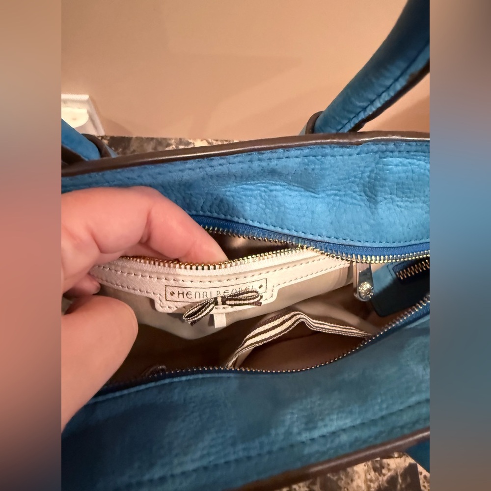 Henri Bendel Nubuck Teal Satchel - Luxe Edition 💎RARE💎 - Picture 12 of 13